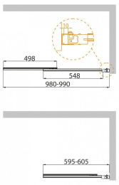 Шторка для ванны Cezares Slider SLIDER-VF-11-100/150-P-Cr, стекло матовое