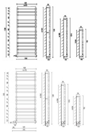 Фото Полотенцесушитель электрический Margaroli Sole 564-8, 5644708GONC, золото