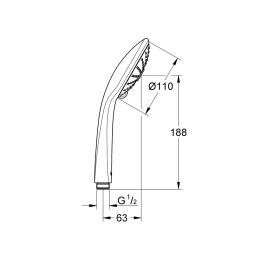 Grohe Euphoria 27221000 Душ ручной 3 вида струи