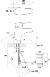 Фото Смеситель для умывальника Ravak NEO (X070016), хром