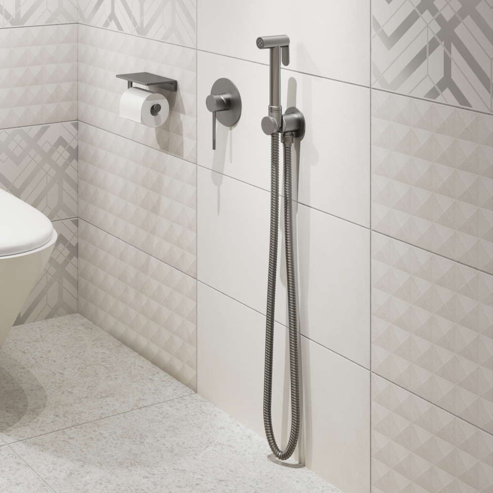 Фото Смеситель встроенный с гигиеническим душем Timo Saona 2389/18SM черное золото