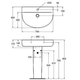 Фото Ideal Standard Connect Arc E774101 Раковина на 70 см