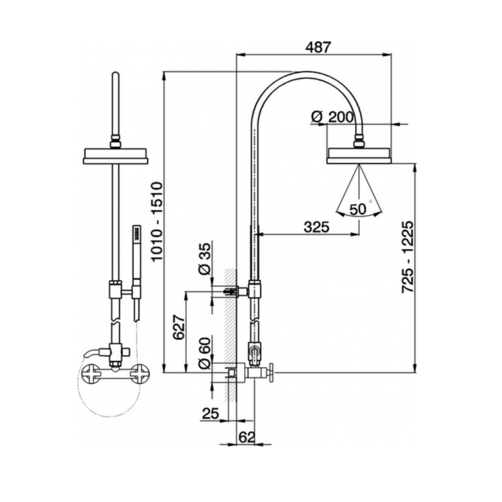 Душевая система Cisal Barcelona Quad BQ00405121, хром