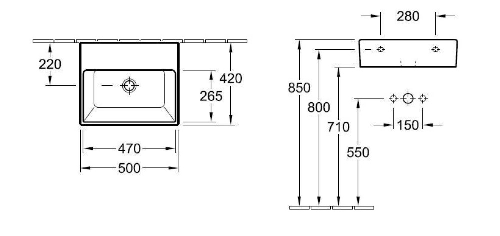 Фото Раковина 51335JR2 VILLEROY&BOCH Memento, 500х420 мм