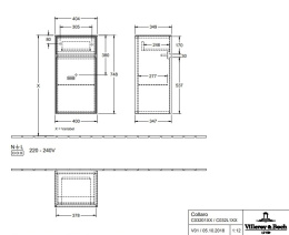 Фото Villeroy Boch Collaro C032L1FQ Шкаф боковой для ванной комнаты, петли справа (Oak Graphite)
