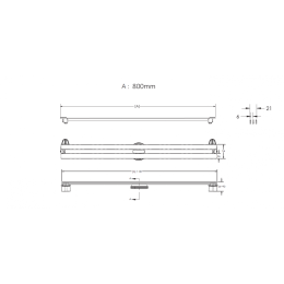 Желоб водосток Berges Super Slim SUPER Slim 800 (090054) хром матовый