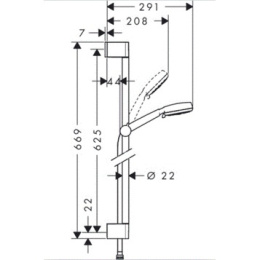Душевой гарнитур Hansgrohe Crometta (26654400) хром, белый