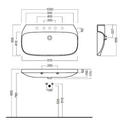 Фото Раковина подвесная Hatria Abito (YXX9)
