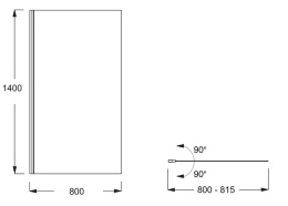 Шторка на ванну Jacob Delafon Struktura E6D042-BLV, 80 см, черная, реверсивная