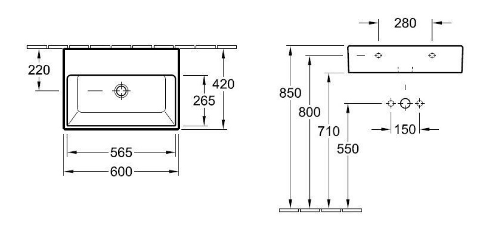 Раковина 51336JR2 VILLEROY&BOCH Memento, 600х420 мм