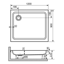 Душевой поддон RGW Acryl 16180292-11 прямоугольный