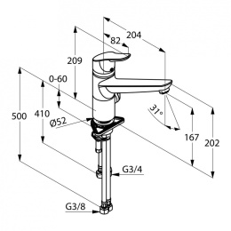 Смеситель для кухни Kludi Objekta (325770575) хром