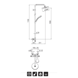 Душевая система Nobili ABC (AB87030/30CR)