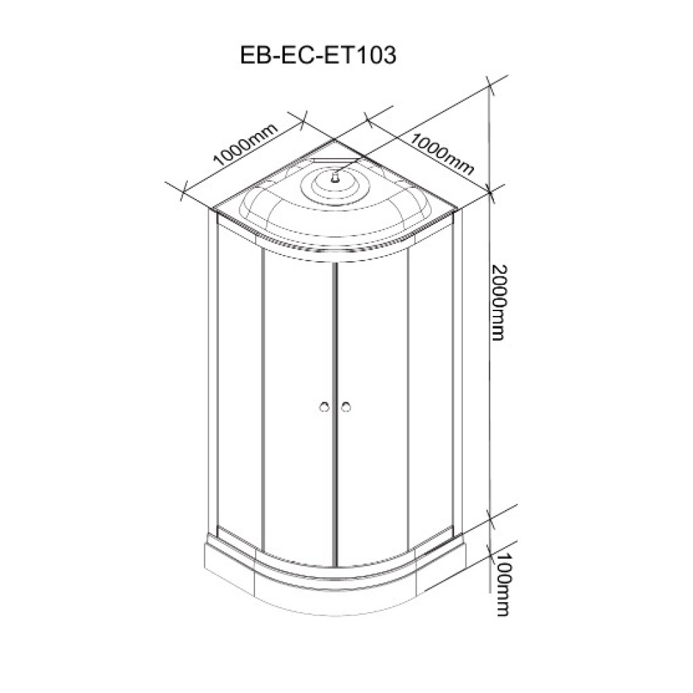 Душевая кабина 100x100x210 Parly (EC1031) черный, Без гидромассажа, ABS-пластик, Поддон низкий