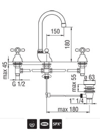 Фото NOBILI Grazia GRC5012/1BR Смеситель для раковины (бронза)