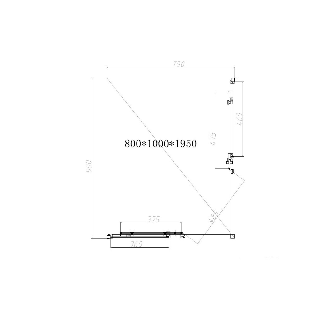 Душевой уголок Vincea Slim-N (VSS-4SN8010CLB) черный