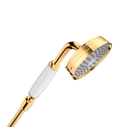 Axor Montreux 16320990 Ручной душ с белой рукояткой, d=100мм, цвет: полированное золото