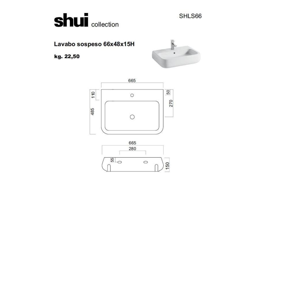 Cielo SHUI SHLS66 Раковина на 66 см (цвет: черный)