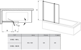 Шторка для ванны Ravak Chrome (7QRA0100Z1)