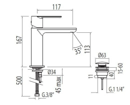 Фото Tres Loft 20010301AMD Смеситель для раковины
