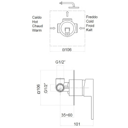 Фото Смеситель для душа Webert Pegaso PE880101010, золото