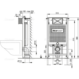 Инсталляция для унитаза AlcaPlast A101/1000 Sadromodul