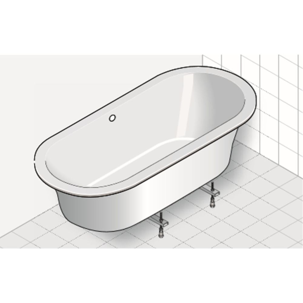 Ванна из искусственного камня Laufen Pro 2.4195.0.000.000.1, 180 х 80 см