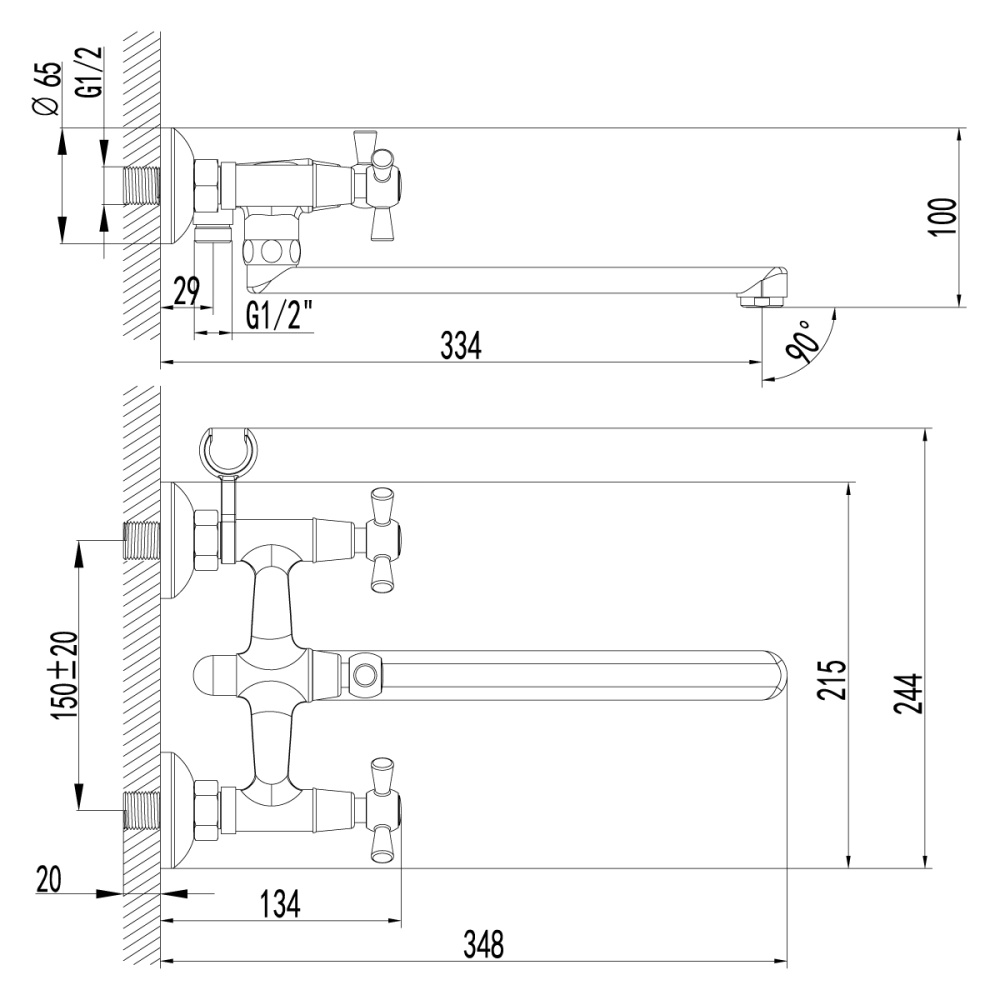 Смеситель для ванны Lemark Contour (LM7451C) хром