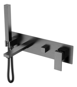 Cмеситель для умывальника Boheme Qubic (474-2-GM) металл глянец