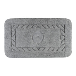 Migliore Коврик д/ванной комнаты 70х140 см. вышивка логотип КОРОНА, серый, окантовка серебро 30753