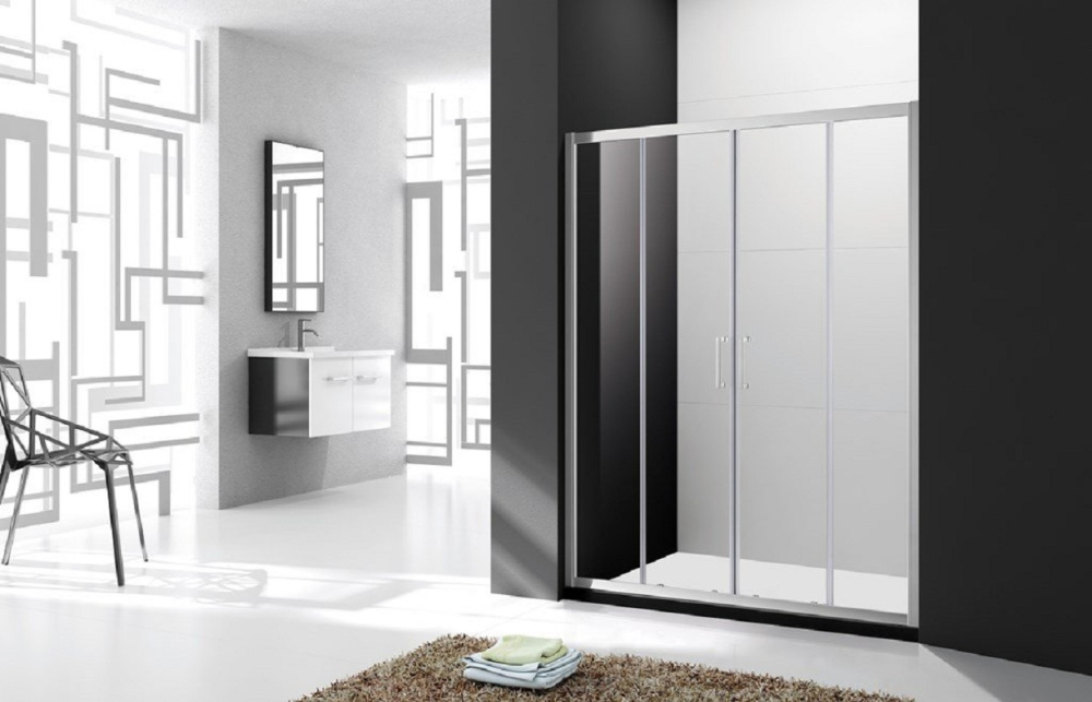 Фото Душевая дверь в нишу Cezares Molveno MOLVENO-BF-2-180-C-Cr-IV, 180 х 190 см, стекло прозрачное, цвет