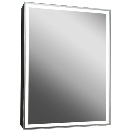 Континент МВК053 Зеркало-шкаф "Mirror Box black Led" 600х800