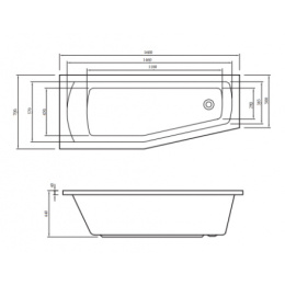 Акриловая ванна 160x70 C-Bath (CBA00401R)