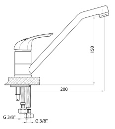 Фото Смеситель GPD Adrio MEB120, для кухонной мойки, хром