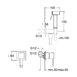 Фото Гигиенический душ с встраиваемым смесителем CRISTINA QUADRI QM67651