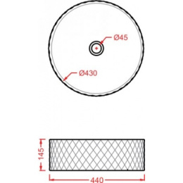 Раковина накладная ArtCeram Rombo (OSL009 01 66)