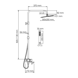 Фото WasserKRAFT A177.069.103.010.CH Душевая система со смесителем