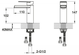 Смеситель для раковины BelBagno Carin CAR-LVM3-CRM