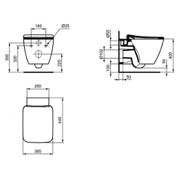 Подвесной унитаз Ideal Standard Strada II AquaBlade белый с сиденьем стандарт, T359701/T360001