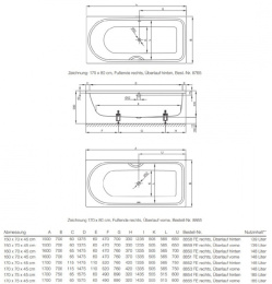 Фото Ванна стальная Bette Ocean 8855-000, 170х75, белая, перелив по центру