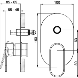 Фото Смеситель для ванны Cisal LineaViva LV00210021, хром