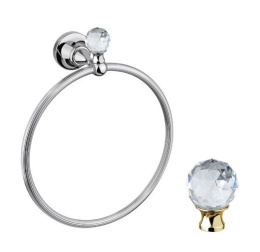 Полотенцедержатель кольцо Cezares Olimp RN-03/24-Sw цвет золото, ручки Swarovski