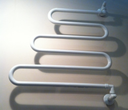 Фото Полотенцесушитель водяной Margaroli Vento 405WH, высота 64 см, ширина 60 см, белый