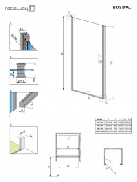 Душевая дверь в нишу Radaway Eos DWJ 70 профиль Хром стекло Интимато 37983-01-12N