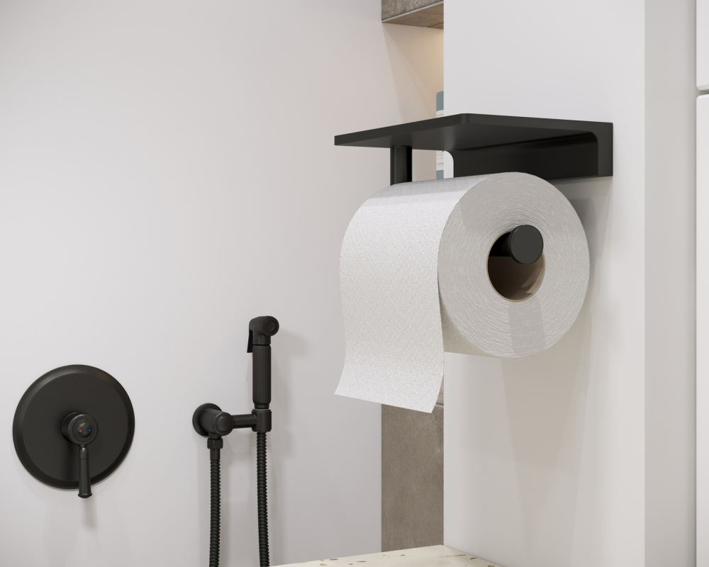 Фото Смеситель встроенный с гигиеническим душем Timo Arisa 5309/03SM черный