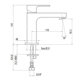 Смеситель Gattoni Kubik 2582/25C0cr для раковины, хром