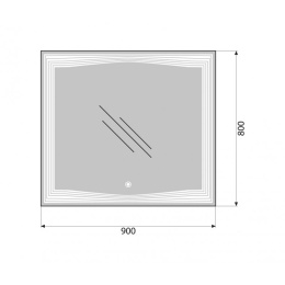 Зеркало BelBagno SPC-LNS-900-800-LED-TCH, 12W с встроенным светильником
