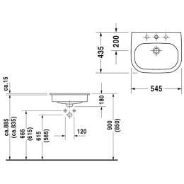 Раковина 54,5 см Duravit D-Code 0337540000, белый