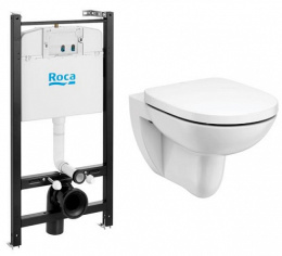 Инсталляция с подвесным унитазом Roca Debba (893104980) белый