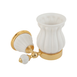 Фото Migliore Olivia 17475 Стакан настенный, керамика белая, золото